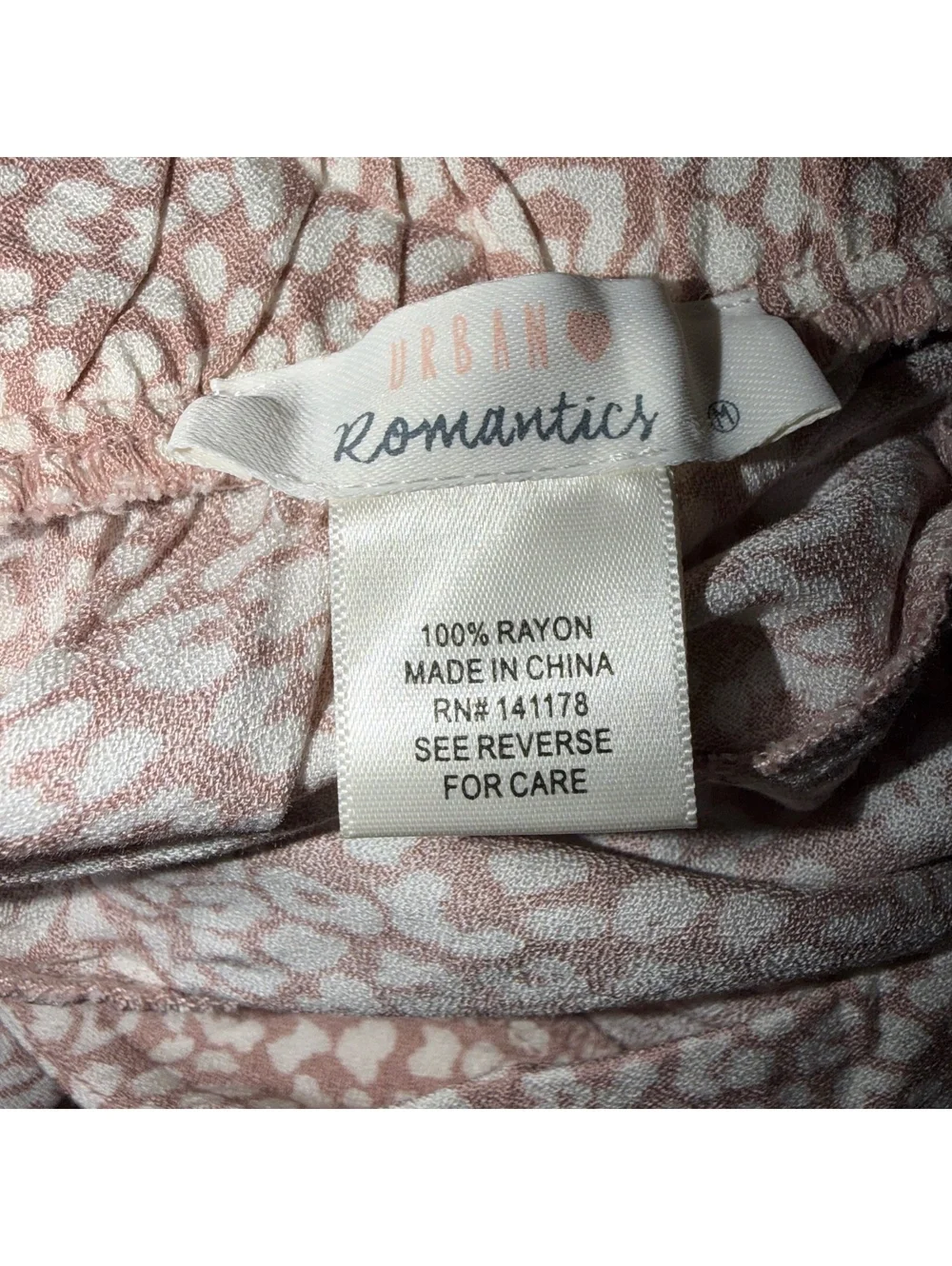 Urban Romantics Women’s Leopard Print Wrap Skort Size M Mauve Cream Ruffle